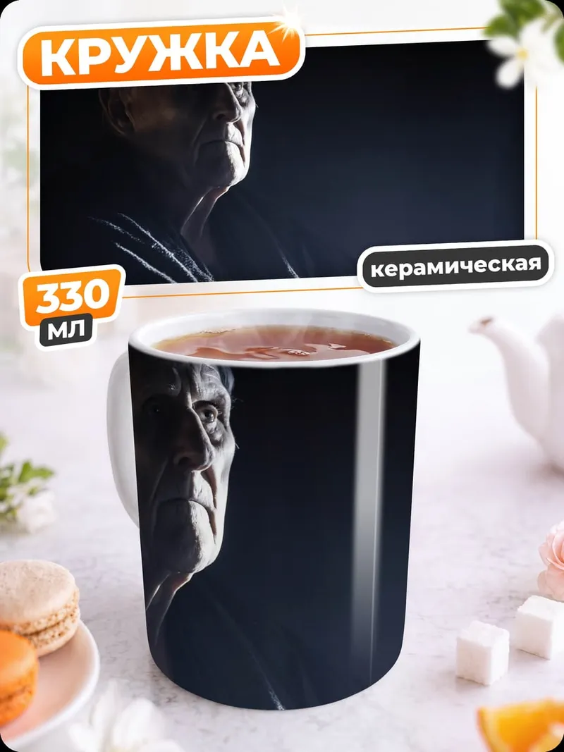 Кружка керамическая Портрет пожилого мужчины