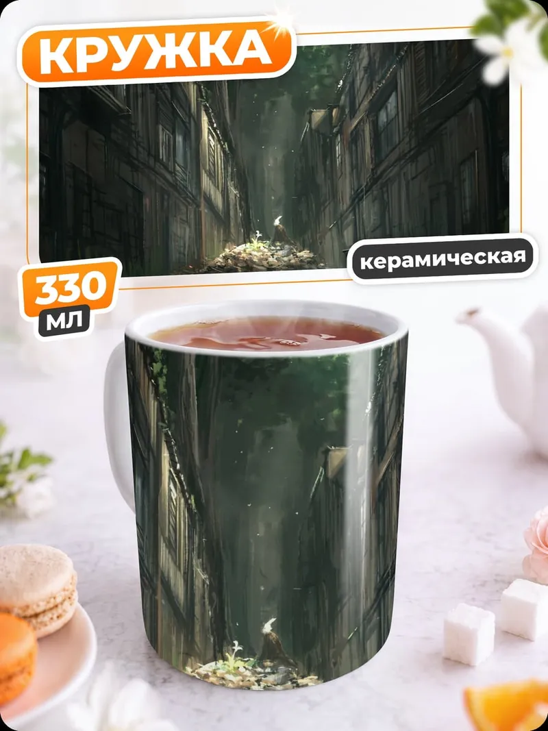 Кружка керамическая Заброшенный город