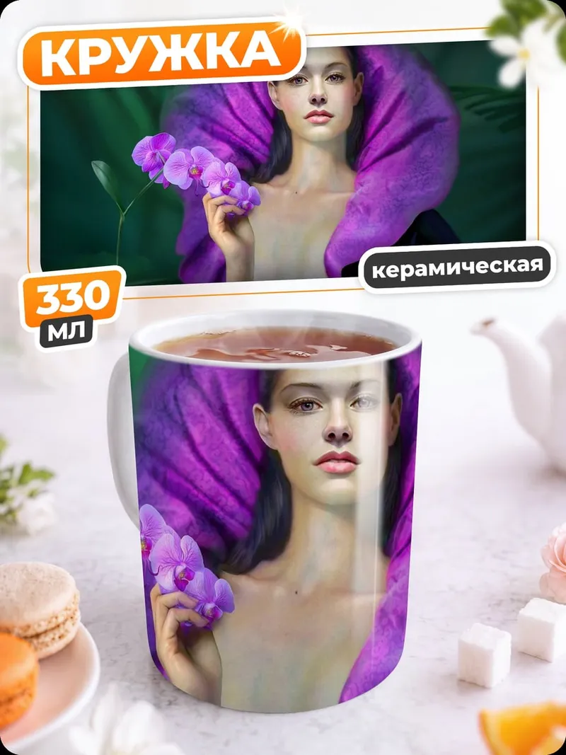 Кружка керамическая Цветочная фея