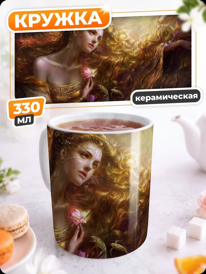 Кружка керамическая Золотая богиня