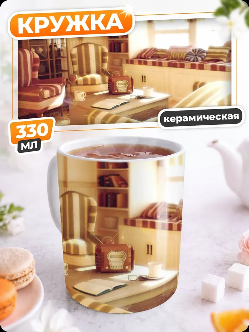 Кружка керамическая Уютная гостиная