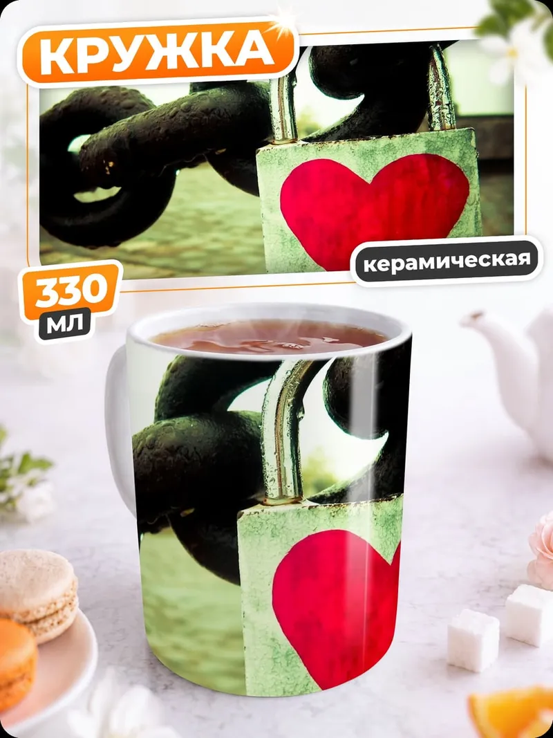 Кружка керамическая Замок с сердцем