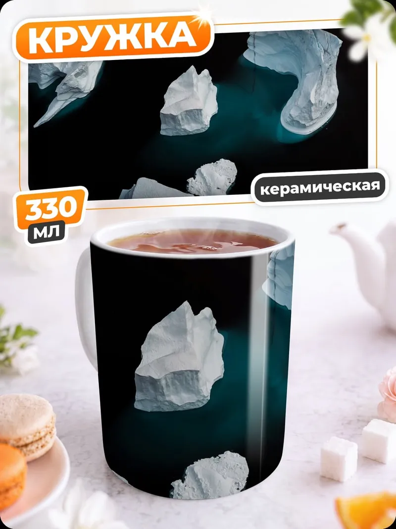 Кружка керамическая Айсберги в океане