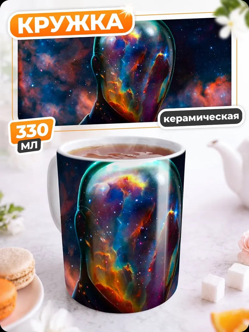 Кружка керамическая Космический человек