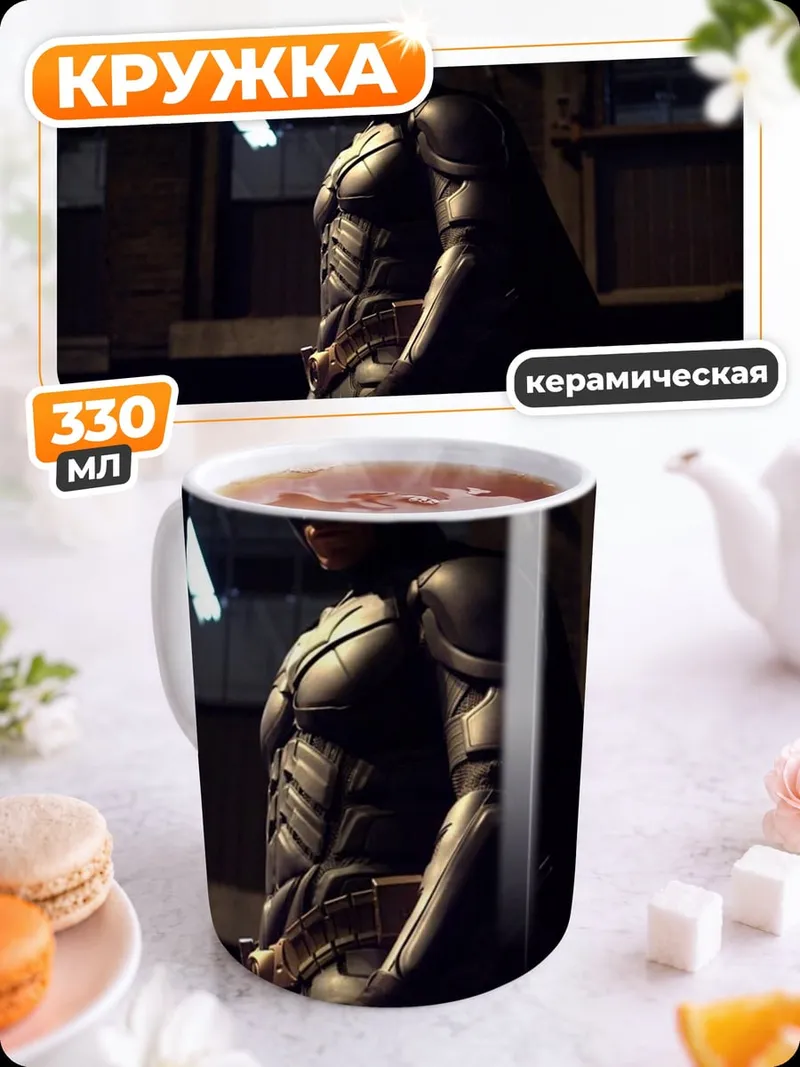 Кружка керамическая бэтмен в плаще