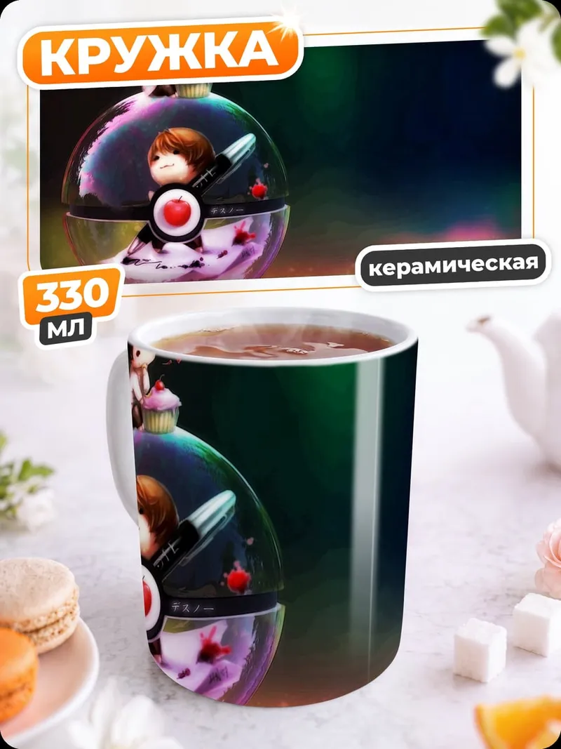 Кружка керамическая шар с парами