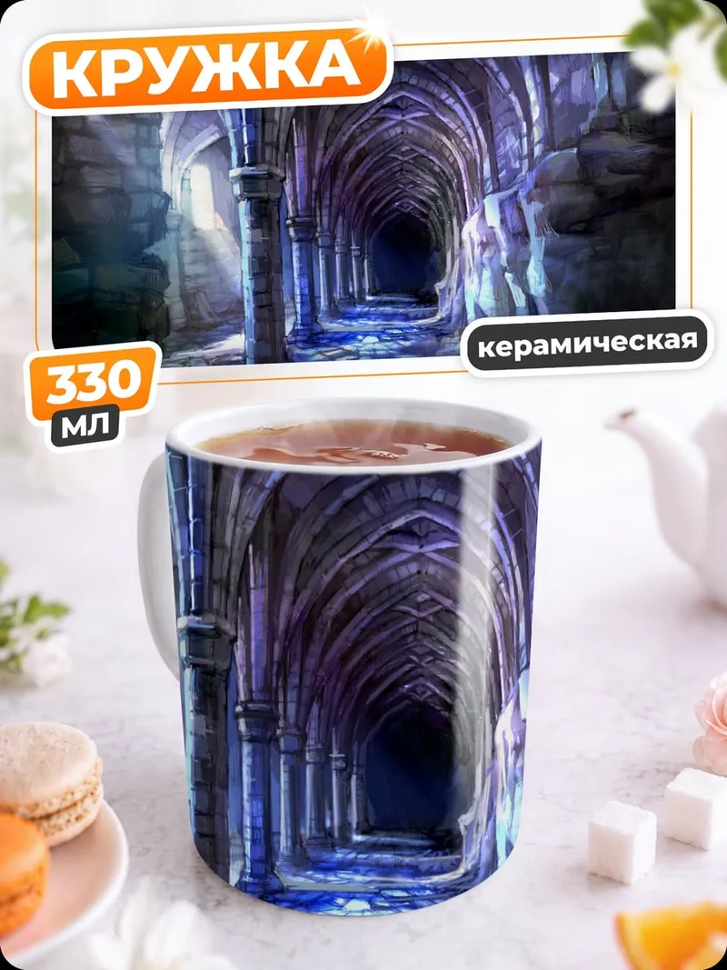 Кружка керамическая мрачный готический коридор