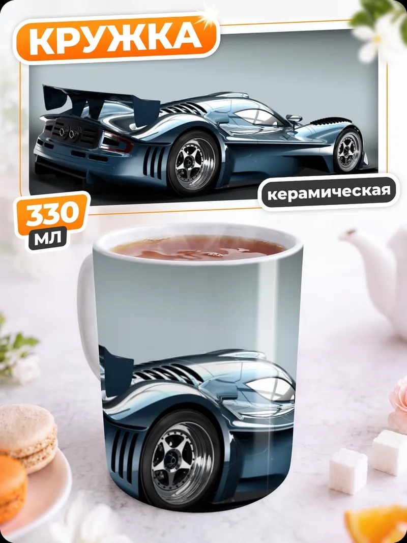 Кружка керамическая Синий спорткар