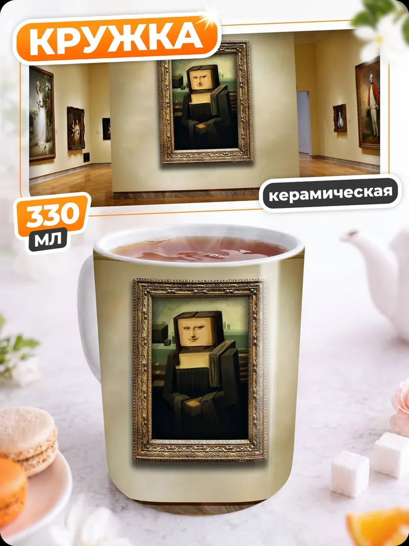 Кружка керамическая Мона Лиза в галерее
