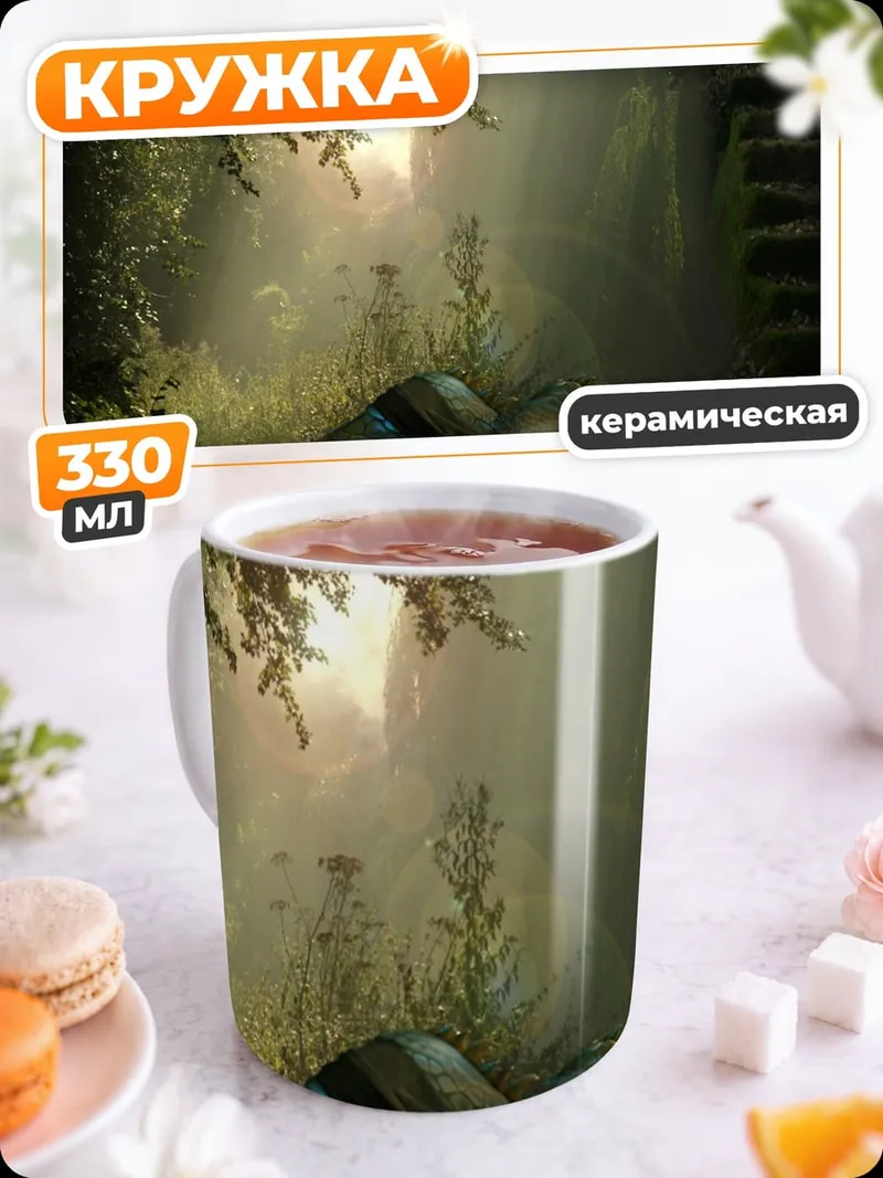 Кружка керамическая Лесная нимфа спит