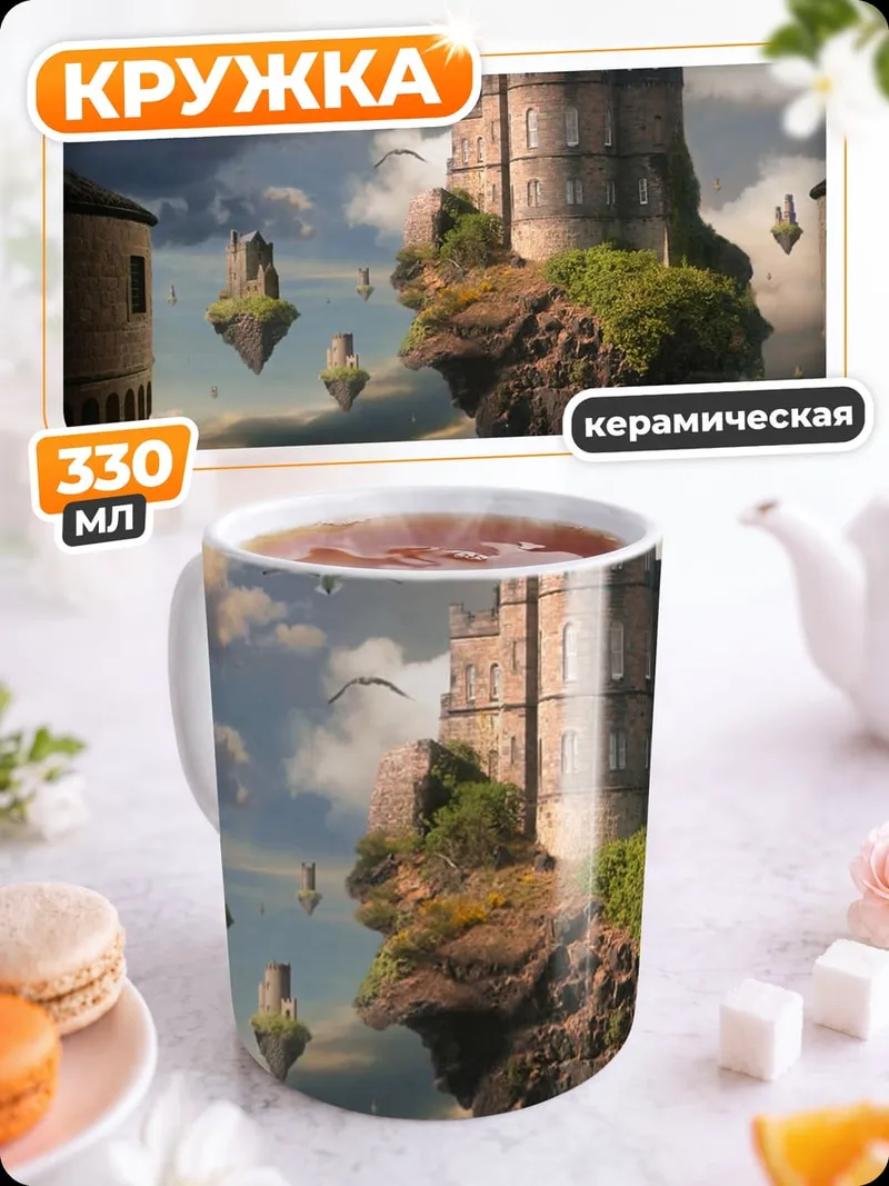 Кружка керамическая Летающие замки в небе