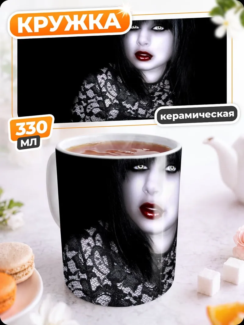 Кружка керамическая призрачная девушка