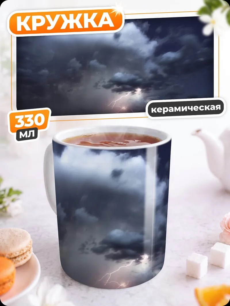 Кружка керамическая Грозовое небо