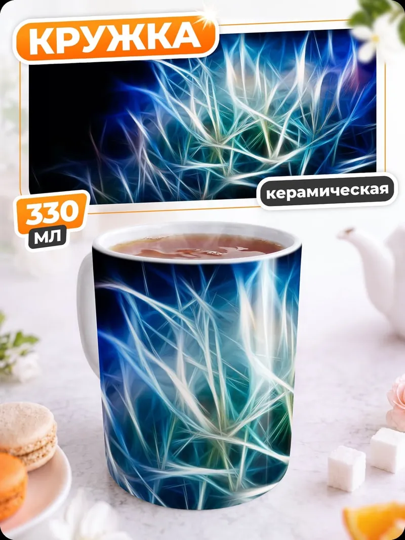 Кружка керамическая Неоновая флора