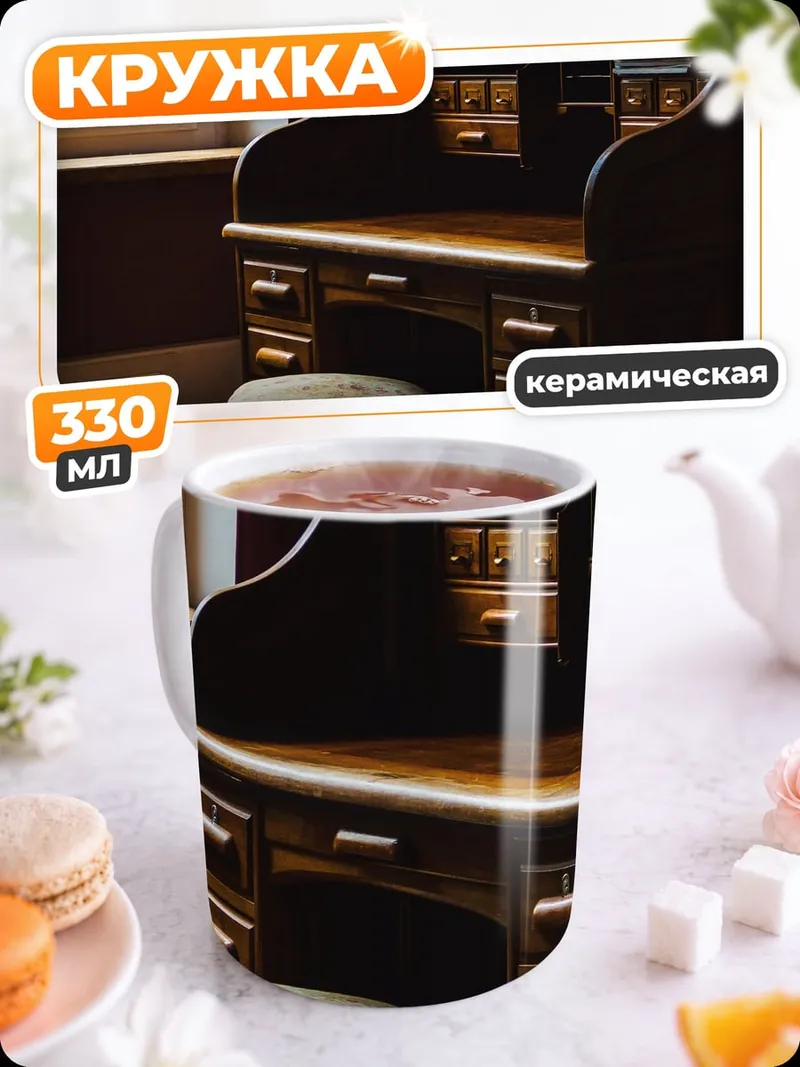 Кружка керамическая Старинный письменный стол