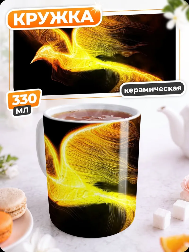 Кружка керамическая Огненная птица феникс