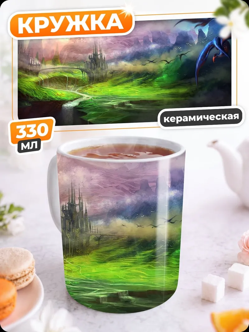Кружка керамическая фэнтези мир дракон