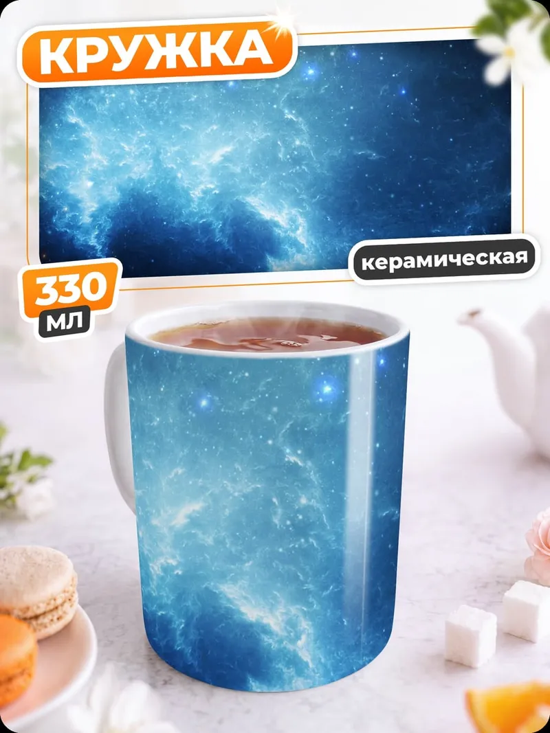 Кружка керамическая одинокая фигура космос