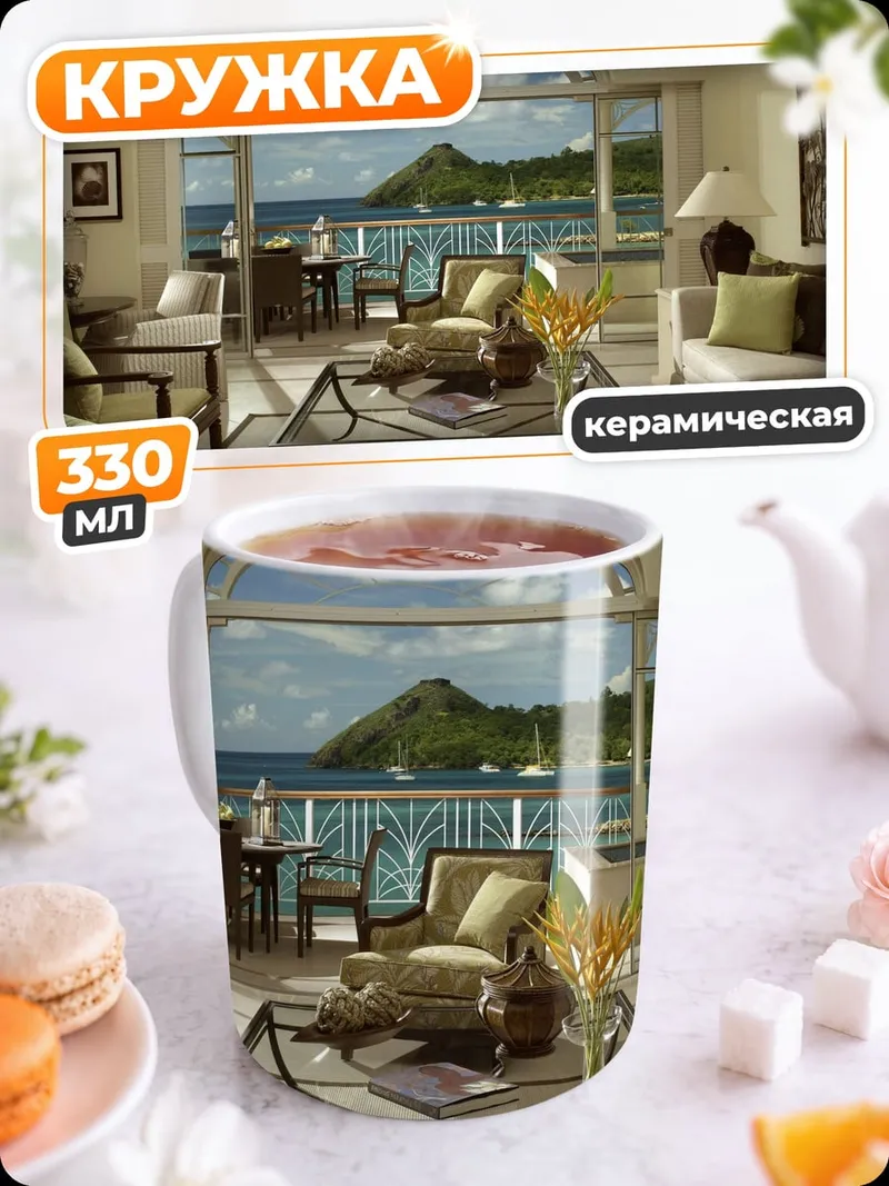 Кружка керамическая Роскошный вид на море