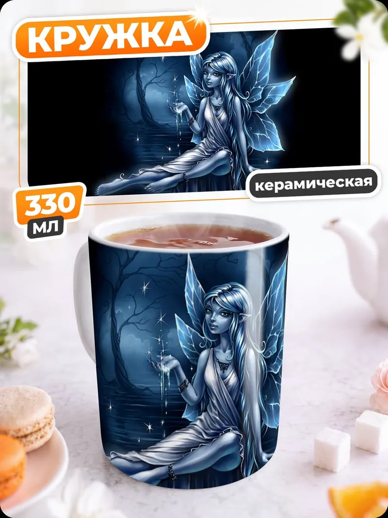 Кружка керамическая Ледяная фея в лесу