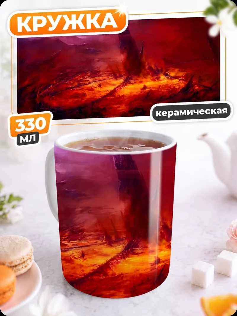 Кружка керамическая Адский пейзаж