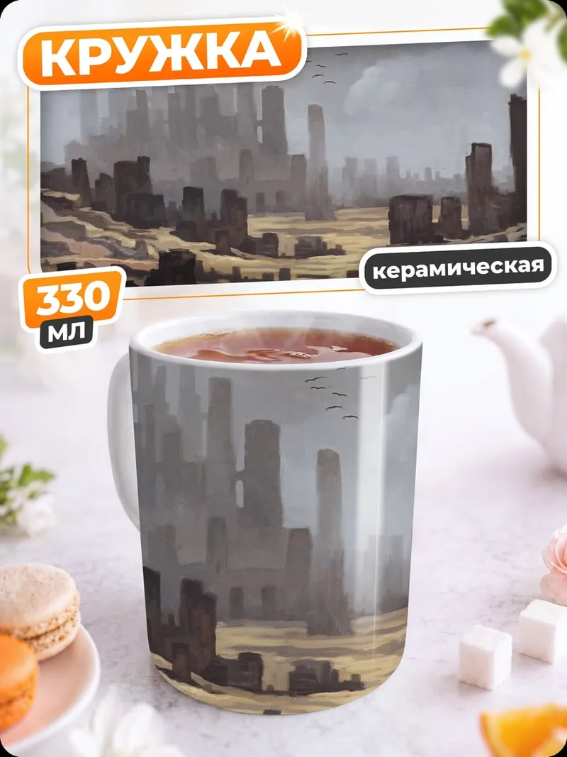 Кружка керамическая Заброшенный город