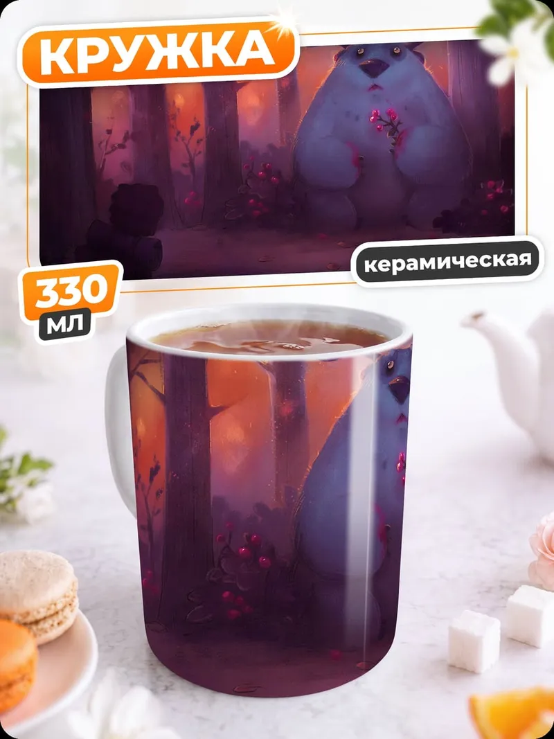 Кружка керамическая Лесной монстр дружба