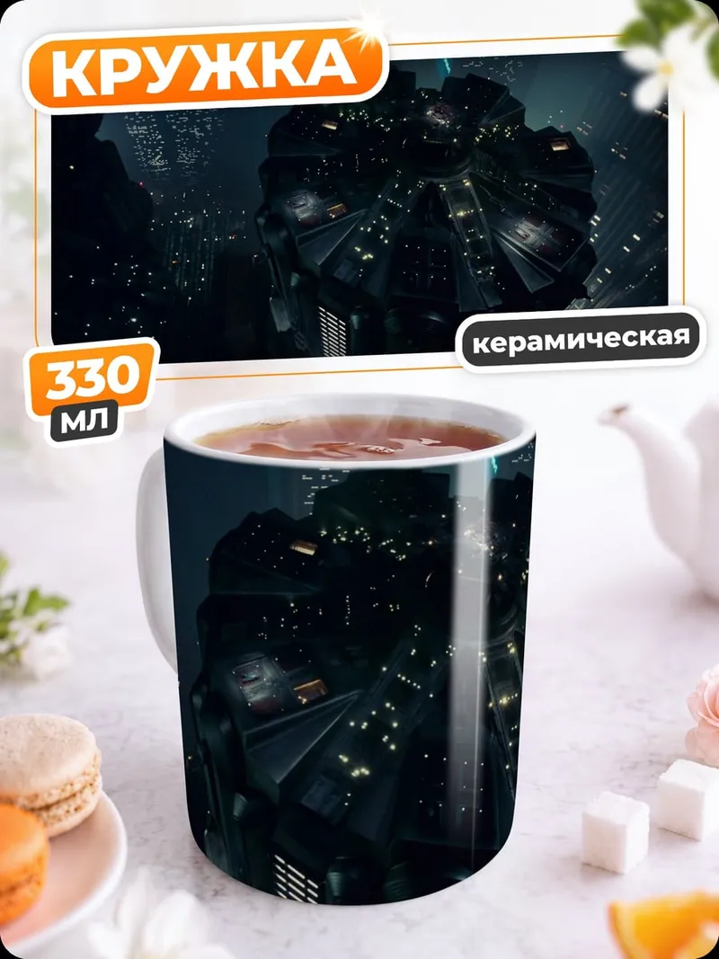 Кружка керамическая Киберпанк роботы