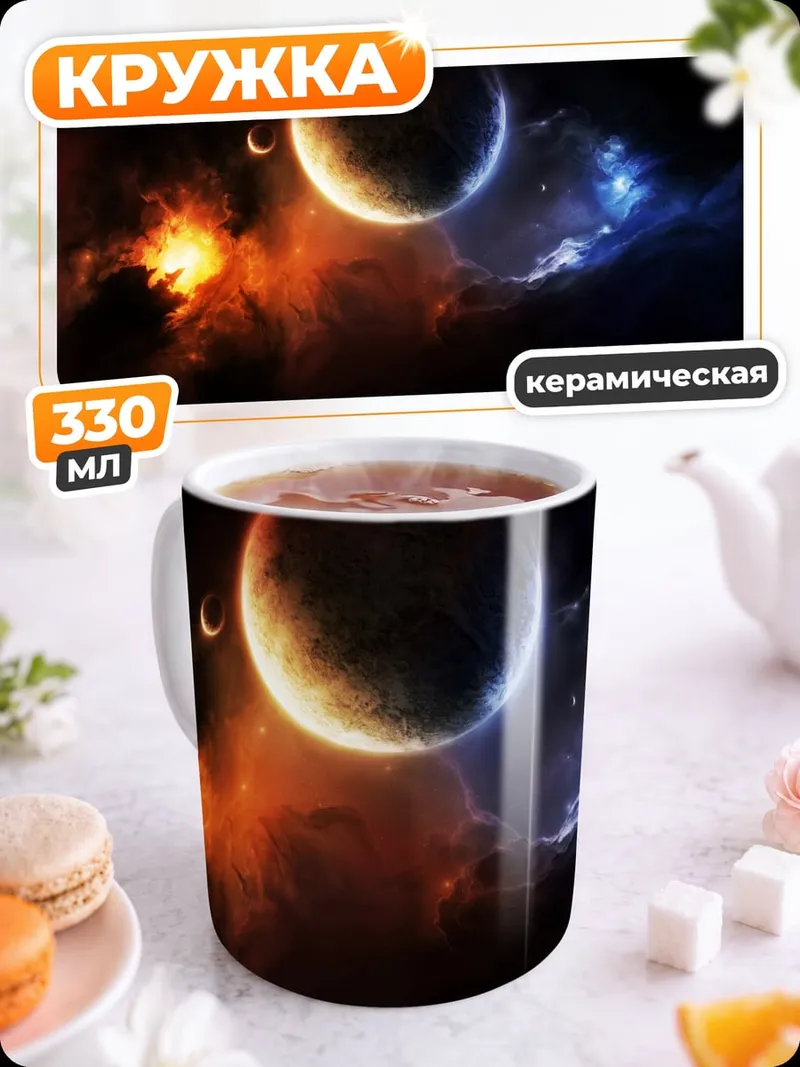 Кружка керамическая Космическая битва планет