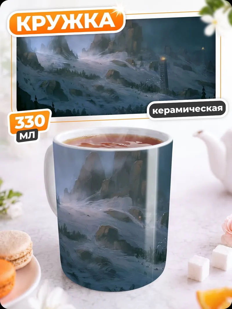 Кружка керамическая Зимний замок