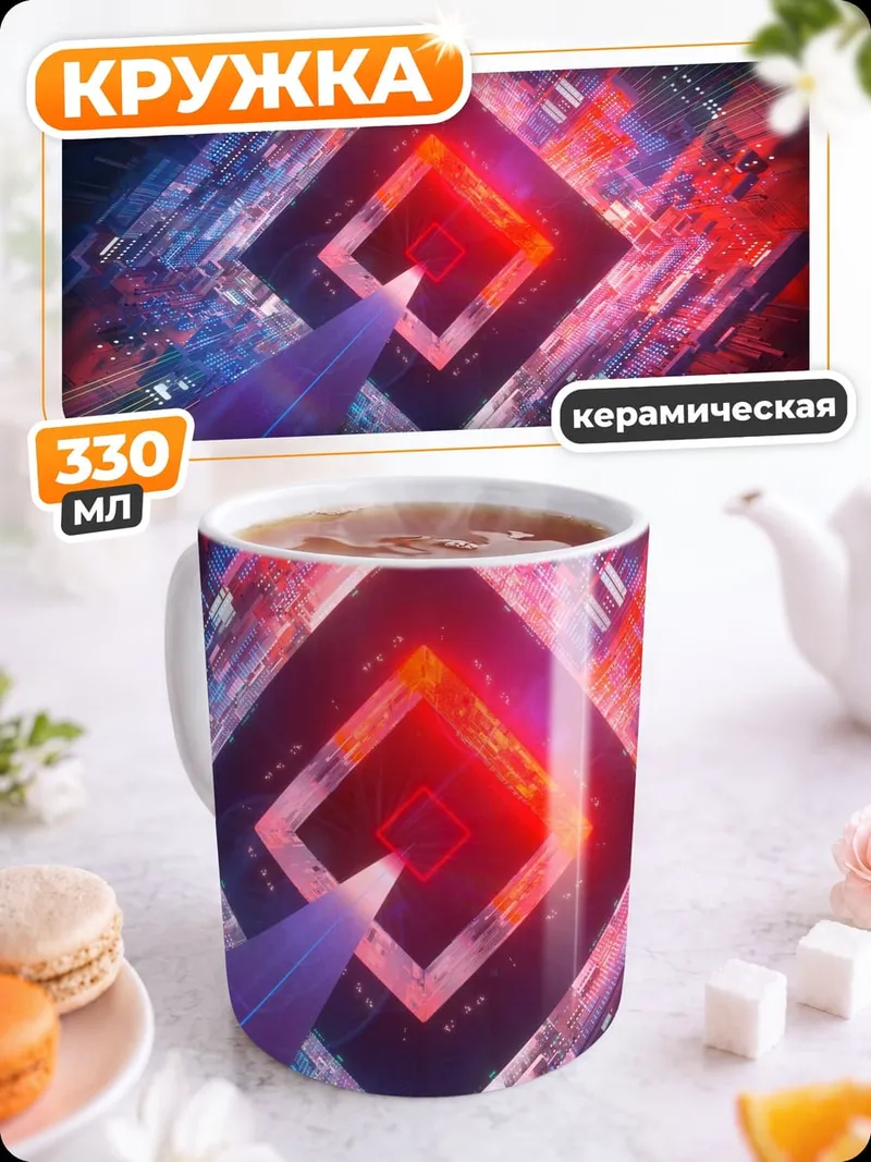 Кружка керамическая абстрактный куб