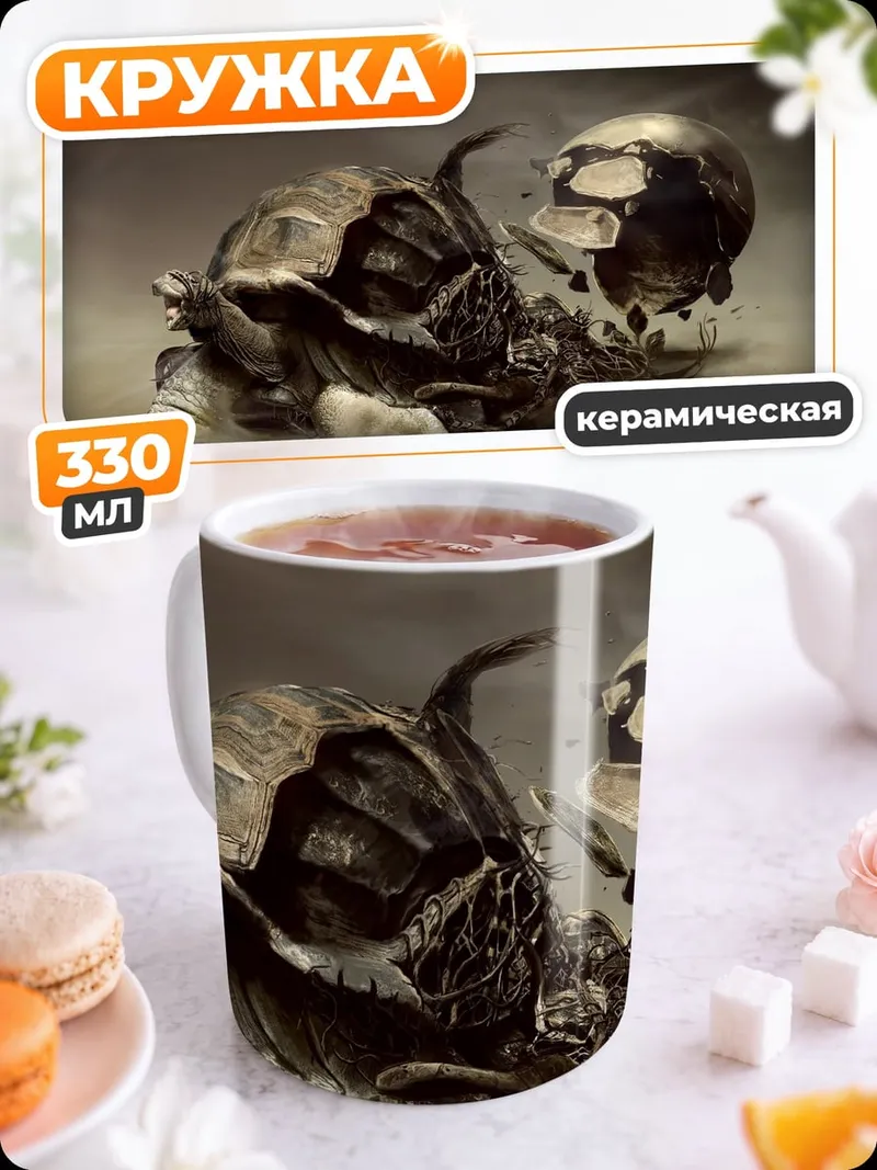 Кружка керамическая Разрушенная черепаха