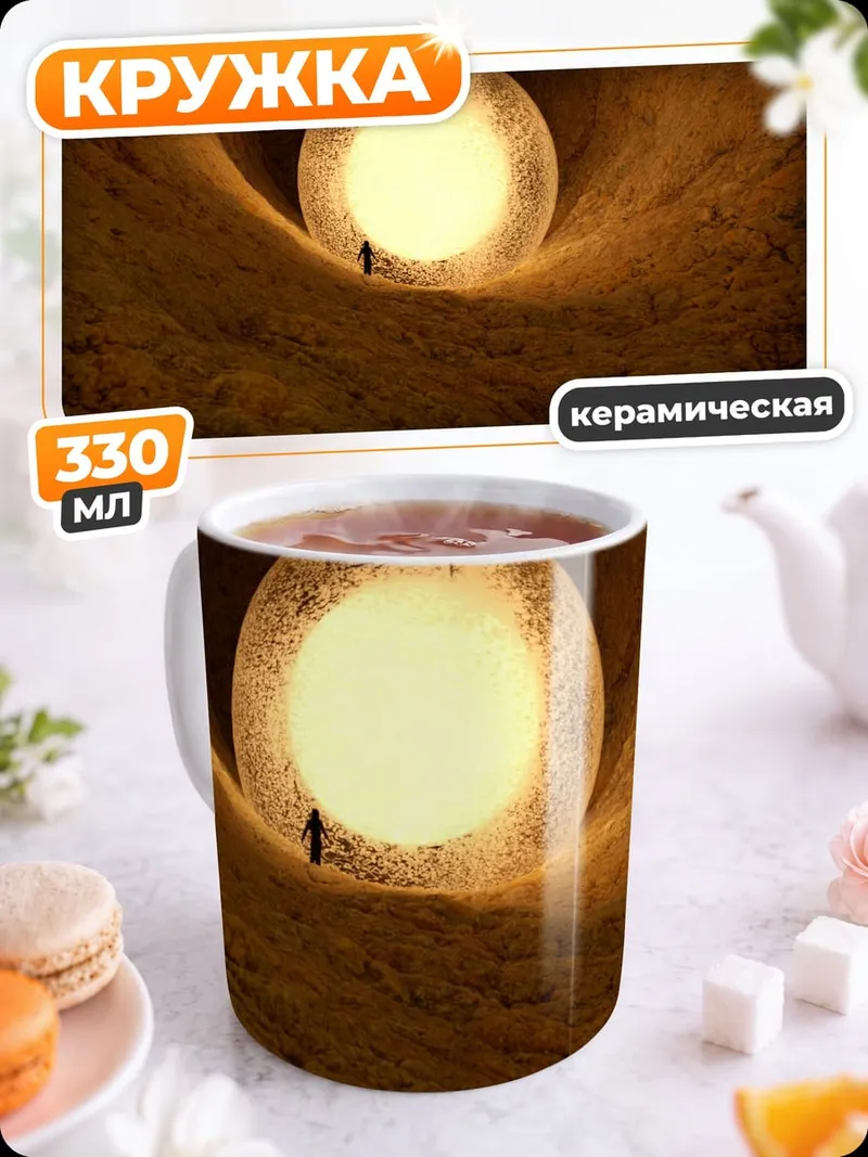 Кружка керамическая свет в пещере
