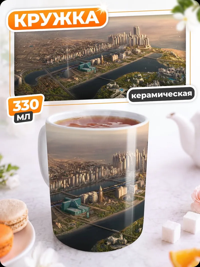 Кружка керамическая Футуристичный город