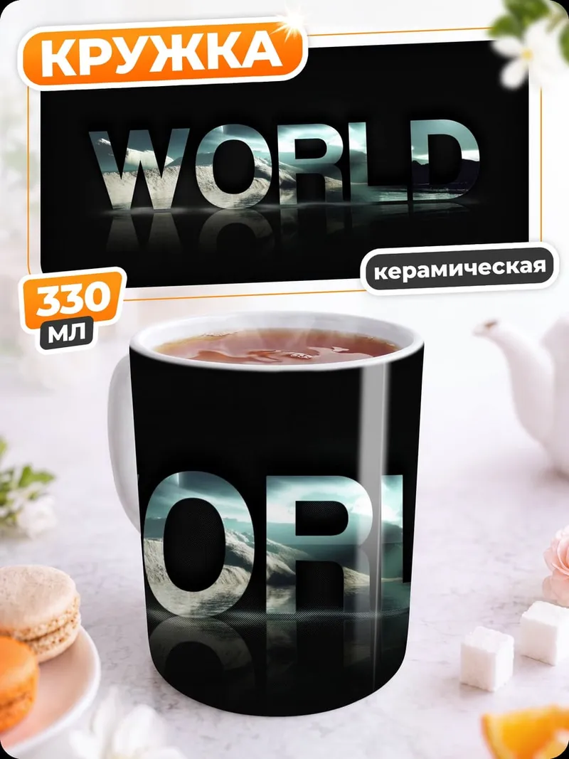 Кружка керамическая слово мир