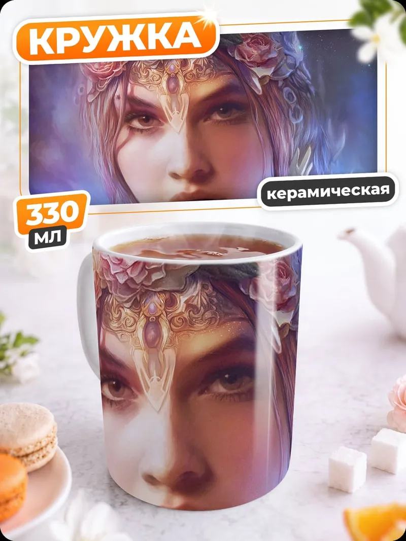 Кружка керамическая Цветочная королева