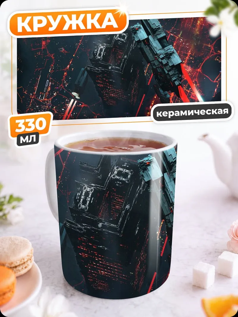 Кружка керамическая космический корабль бой