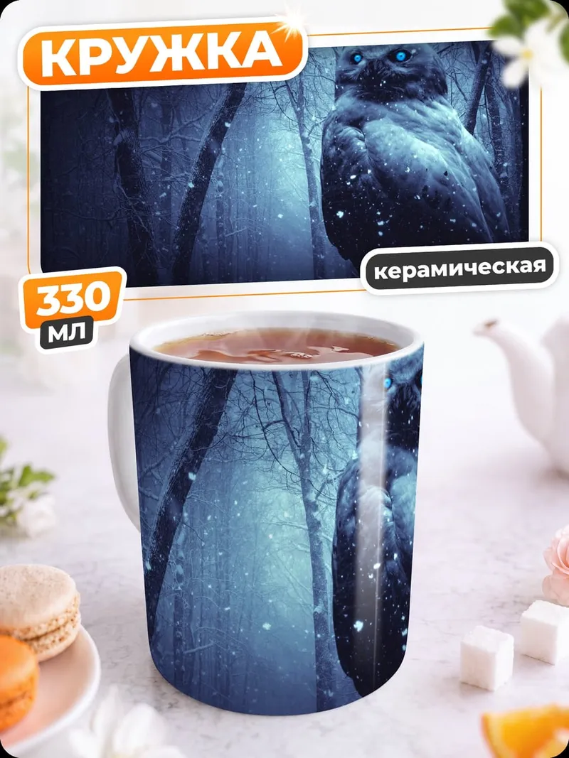 Кружка керамическая Лесной филин