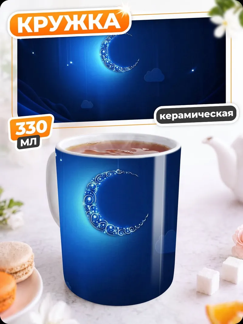 Кружка керамическая Синий месяц в ночи