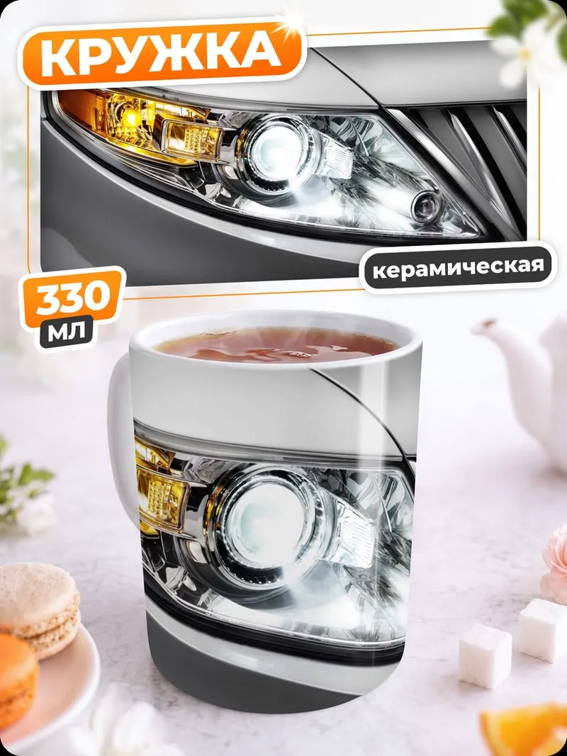 Кружка керамическая Фара автомобиля