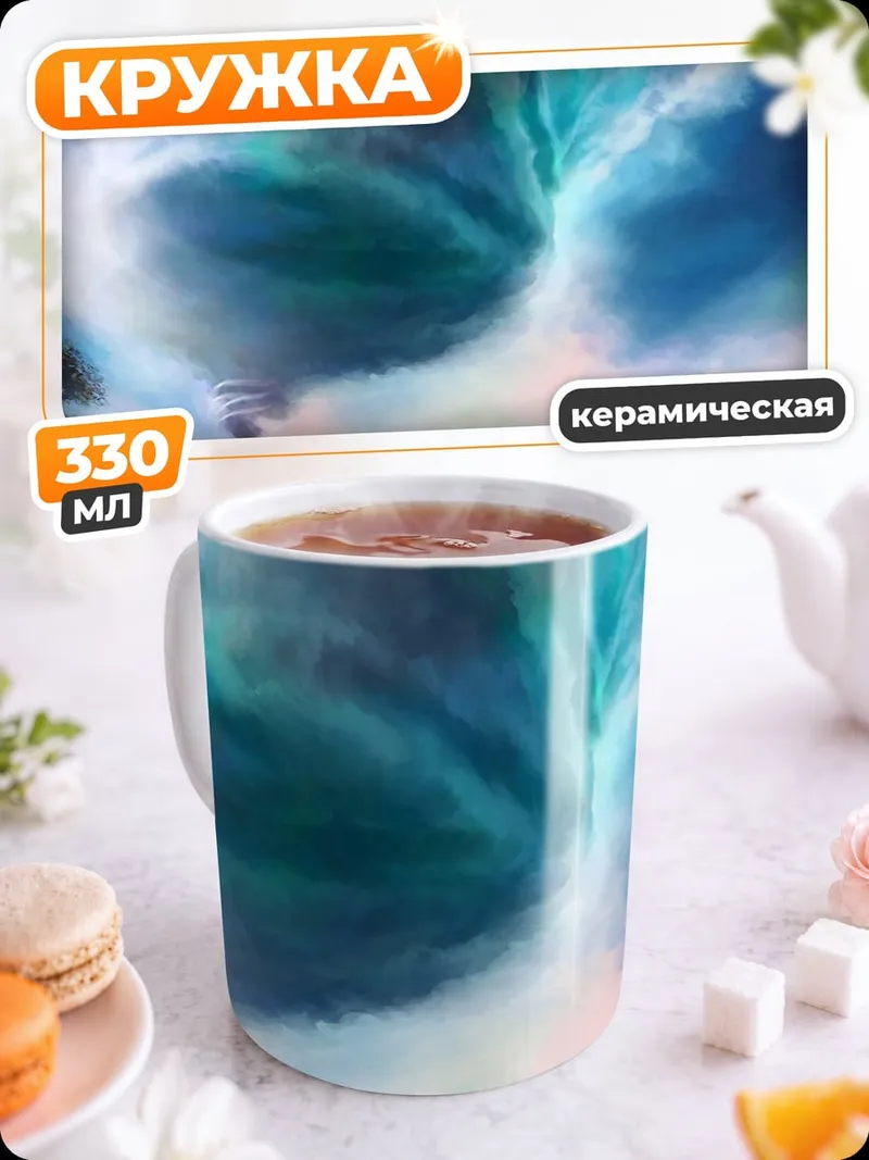 Кружка керамическая человек в вихре