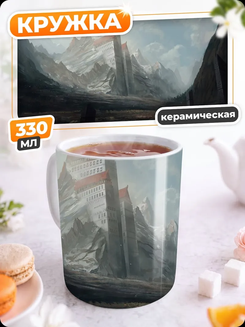 Кружка керамическая Горный пейзаж