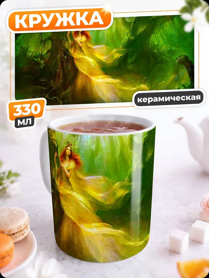 Кружка керамическая Золотая Фея Леса