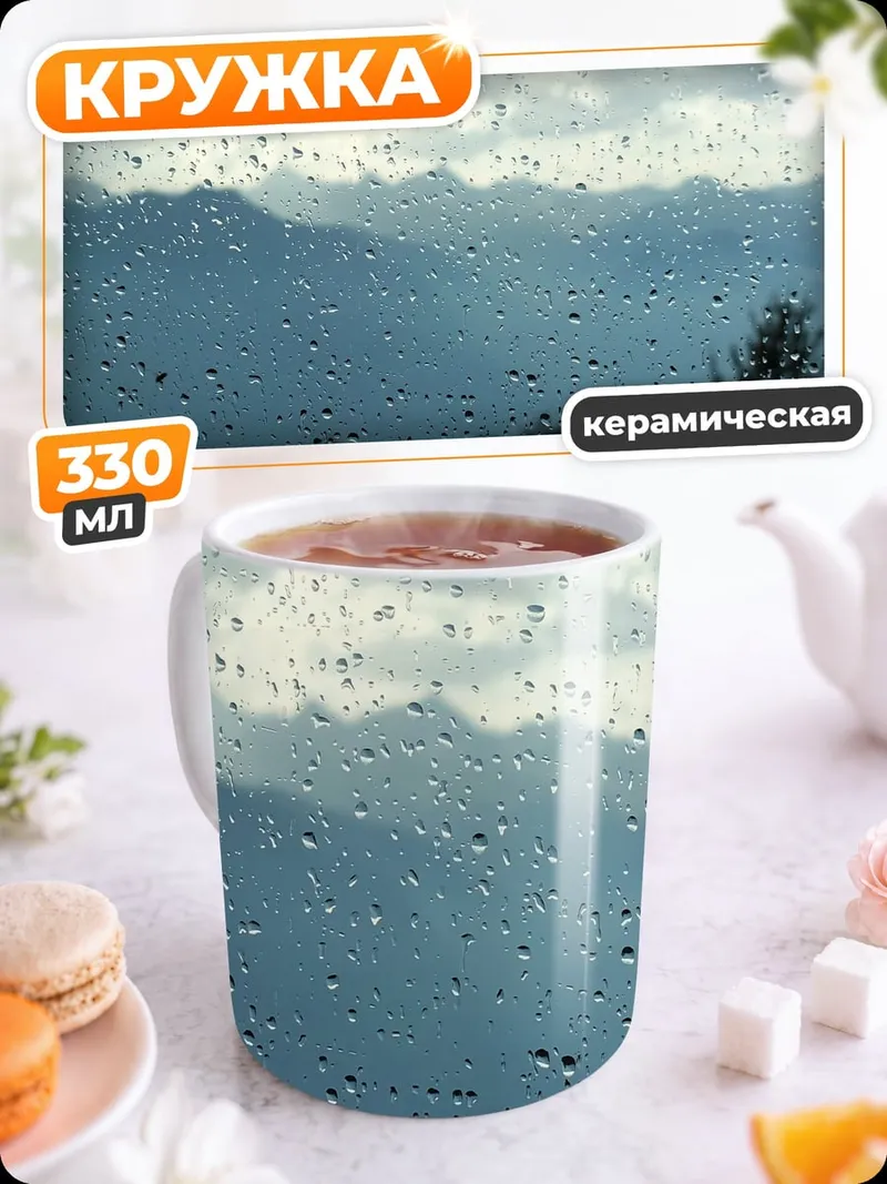 Кружка керамическая Дождливый пейзаж