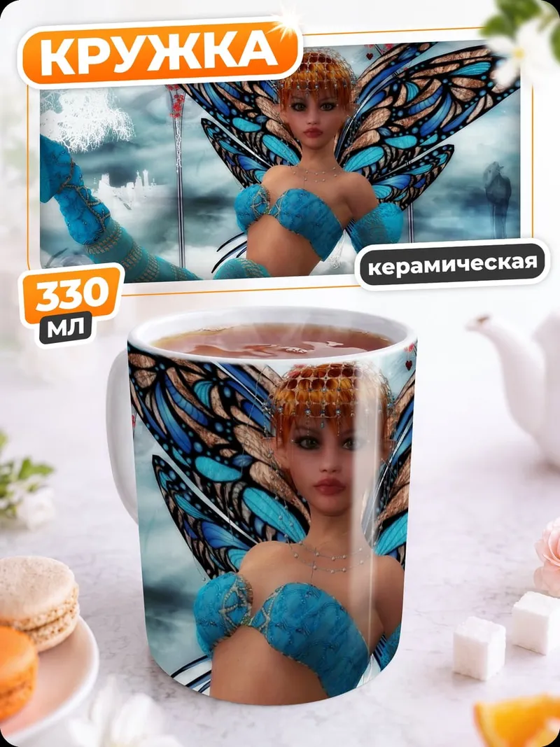 Кружка керамическая Голубая фея