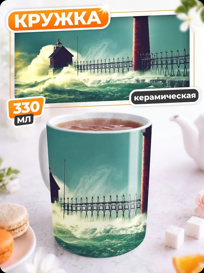 Кружка керамическая Штормовой маяк