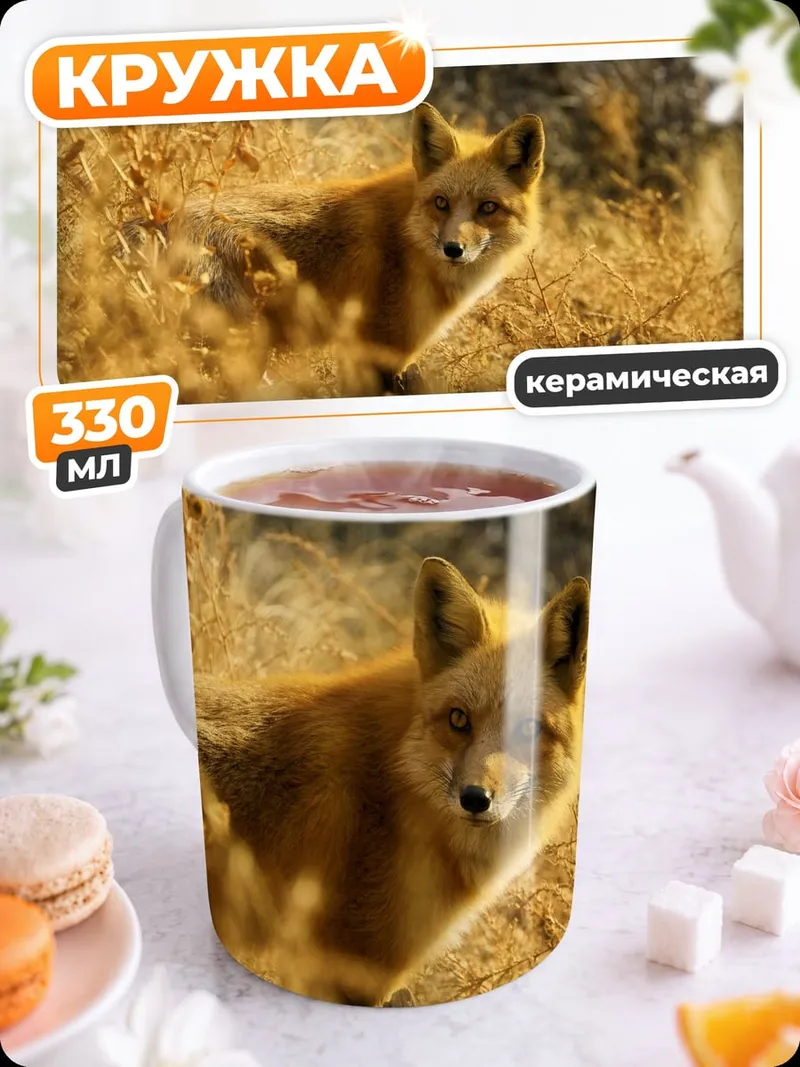 Кружка керамическая Рыжая лиса