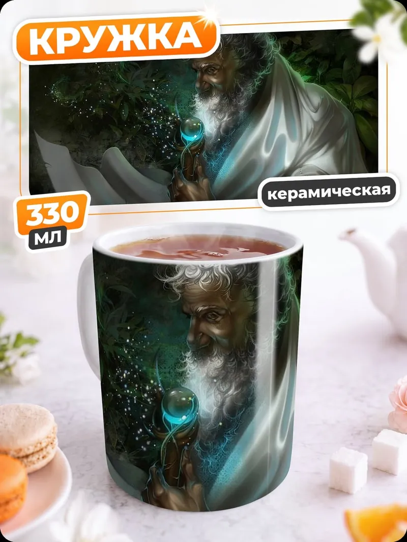 Кружка керамическая Старец с посохом