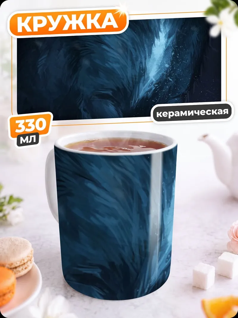 Кружка керамическая Ледяной волк