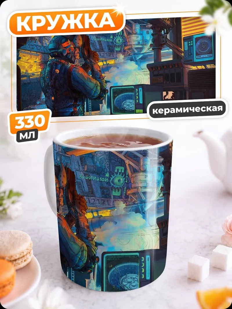 Кружка керамическая Киберпанк детектив